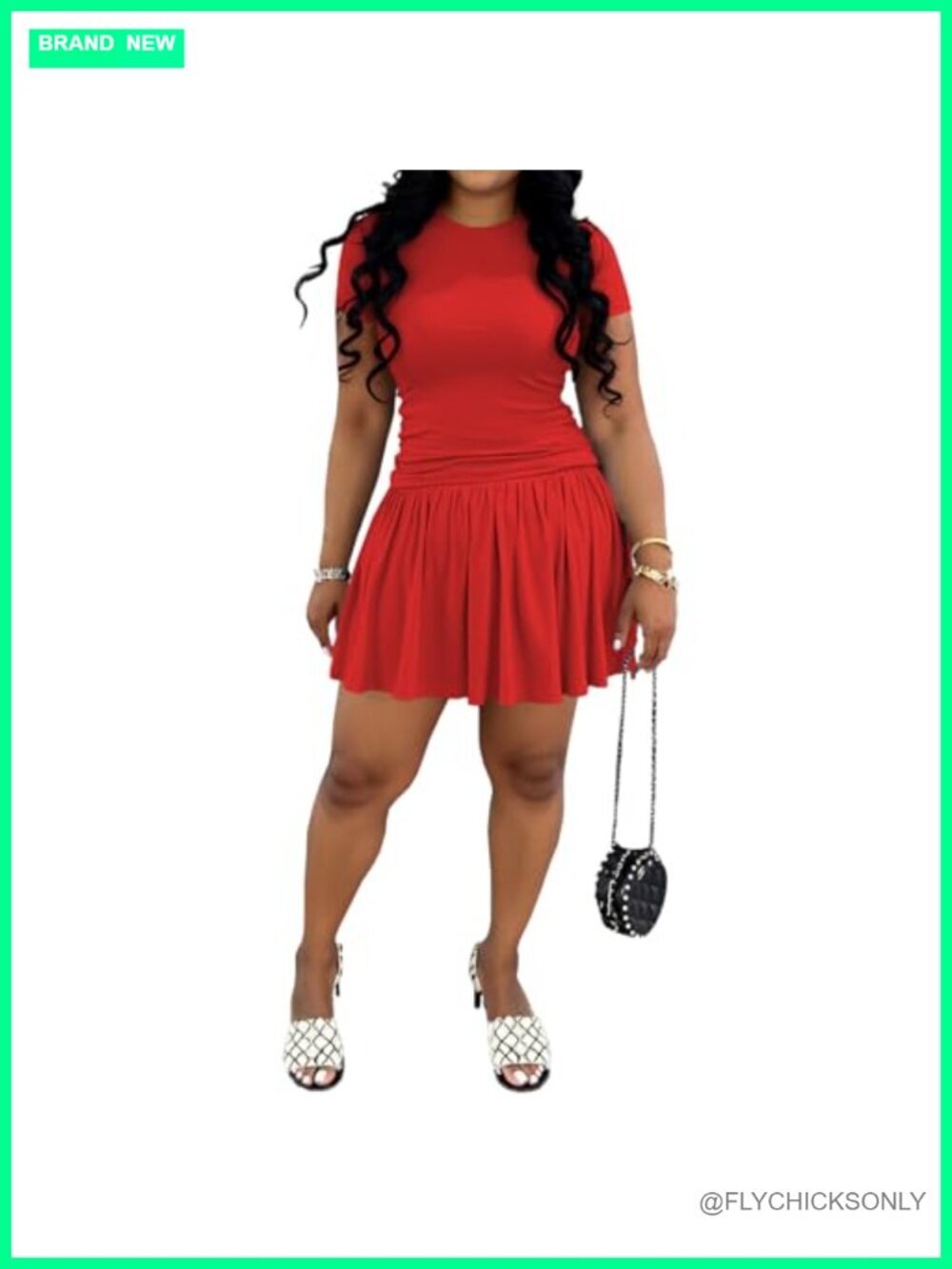 Women's 2 Piece Skirt Set Short Sleeve Top Pleated Skirt Casual Lounge Set